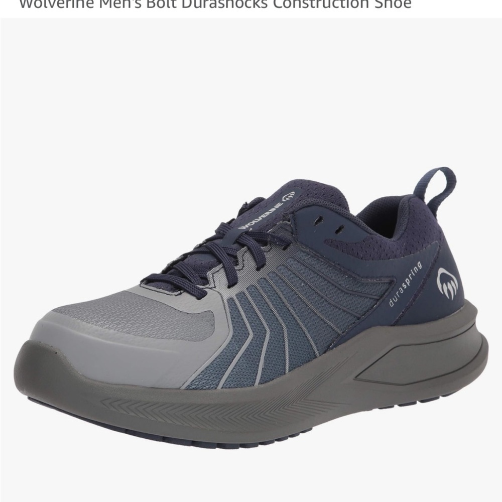 WOLVERINE BOLT DURASHOCKS CONSTRUCTION SHOE 10E WIDE BLUE GRAY